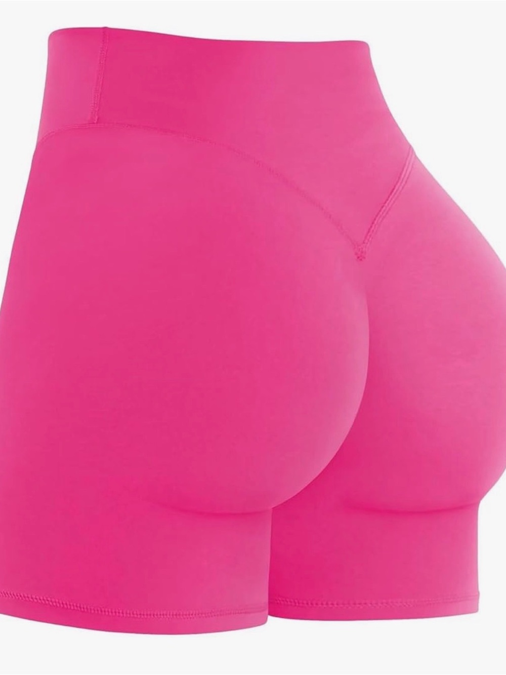 High-Waist Sculpting Bike Shorts - Hot Pink